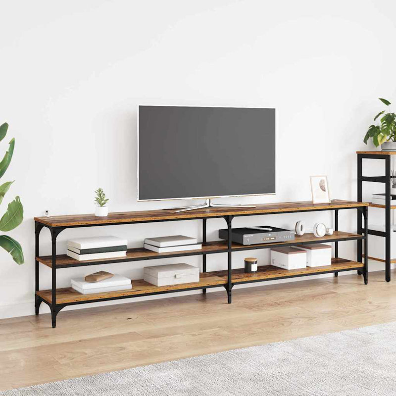 Unfinished TV Stand, Old Wood, 50cm H x 200cm L x 30cm W