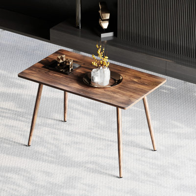 47" Modern Minimalist MDF Dining Table, Metal Legs, Small Sized Dining Table, Computer Desk, Office Desk, Kitchen Table, For 6 Seat.Suitable For Home & Kitchen