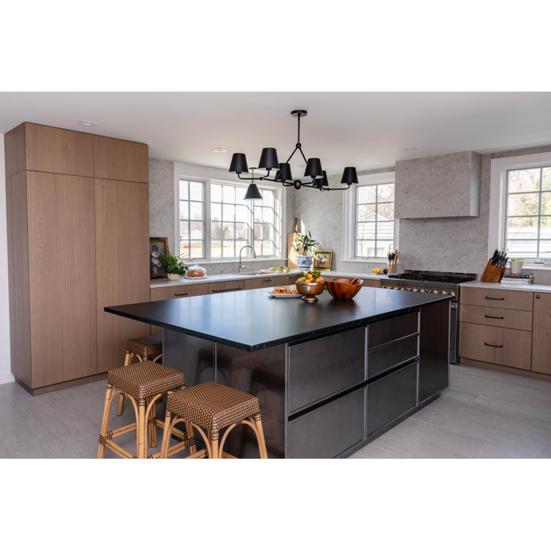 Kinston 6 - Light Dimmable Modern Linear Chandelier, Black