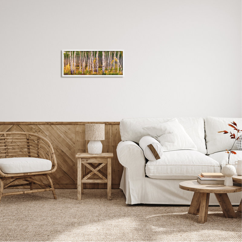 Art mural sur toile Stupell Industries Autumn Birch Trees par Lena Owens, H 10 po x l 24 po x P 1,5 po