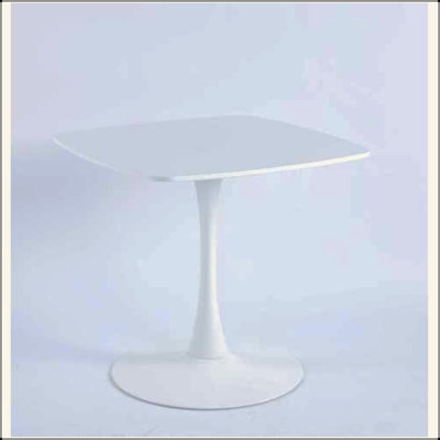 Square Dining Table For 2-4 Person, Mid-Century Modern Tulip Table With Sturdy Metal Pedestal Base, 0.71" Thickened MDF Tabletop For Small Space, Apartment, Kitchen, Bistro & Office