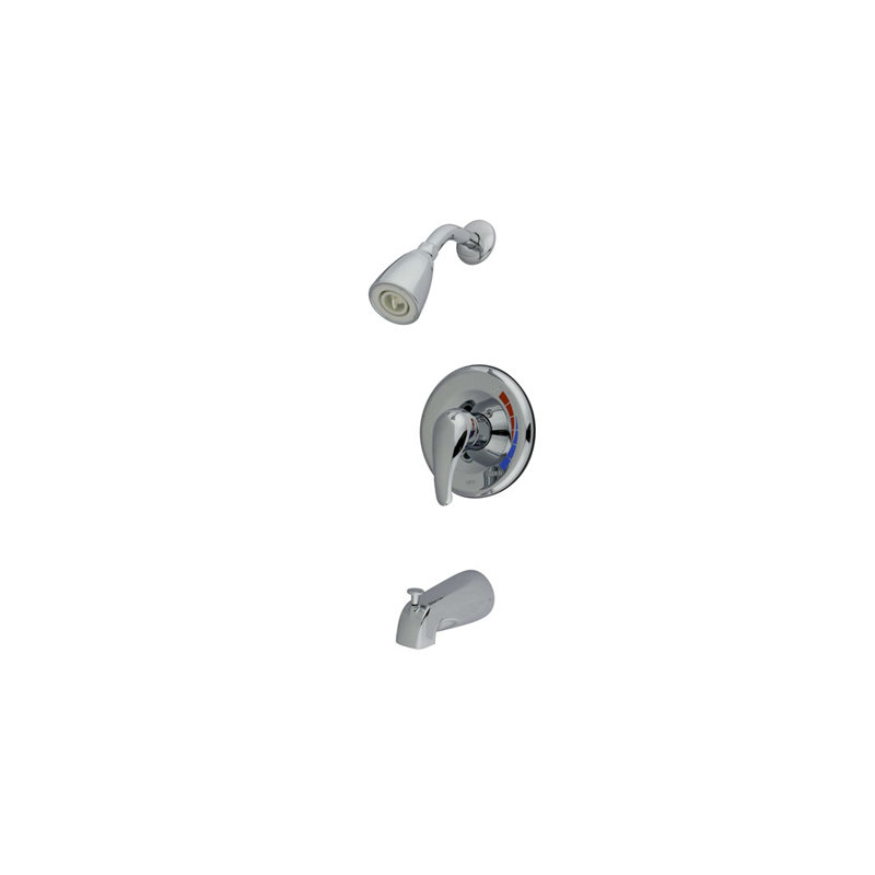 Diverter Tub and Shower Faucet with Metal Lever Handles, Polished Chrome