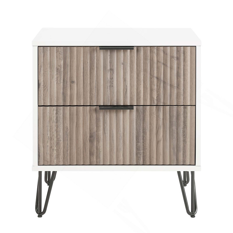 Nightstand In Rustic Gray And White, Gray/White