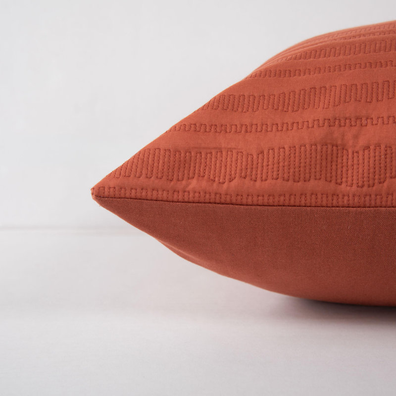 Coussin 100% coton, Rouge, Mélange de duvet