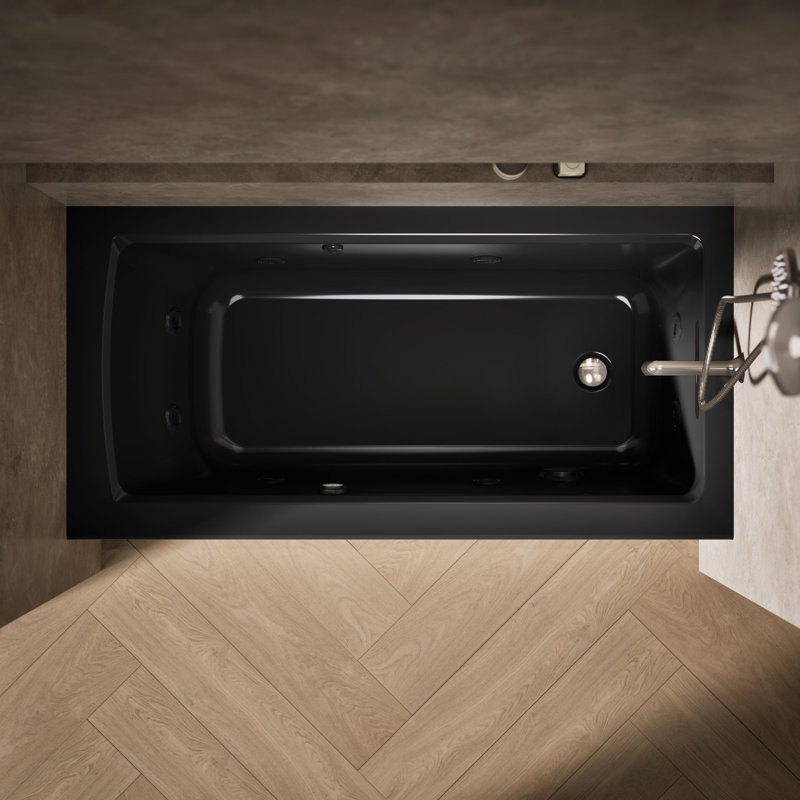 Archer 60" x 30" Integral Apron Whirlpool, Noir, Droite