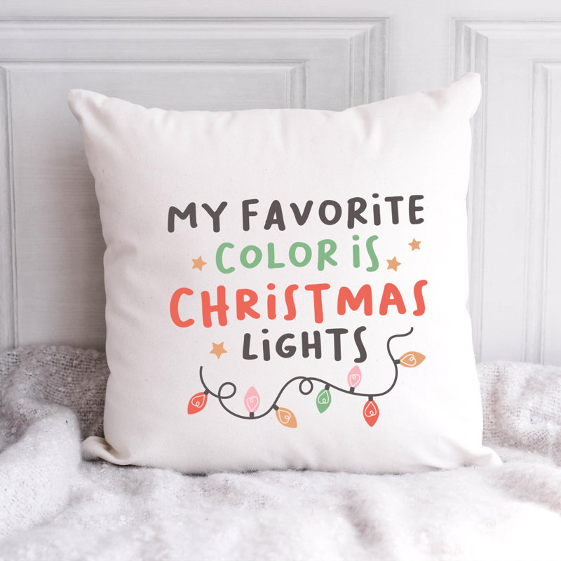 ChristmasCuteQuotes-10 Reversible Throw Pillow, 16" x 16"
