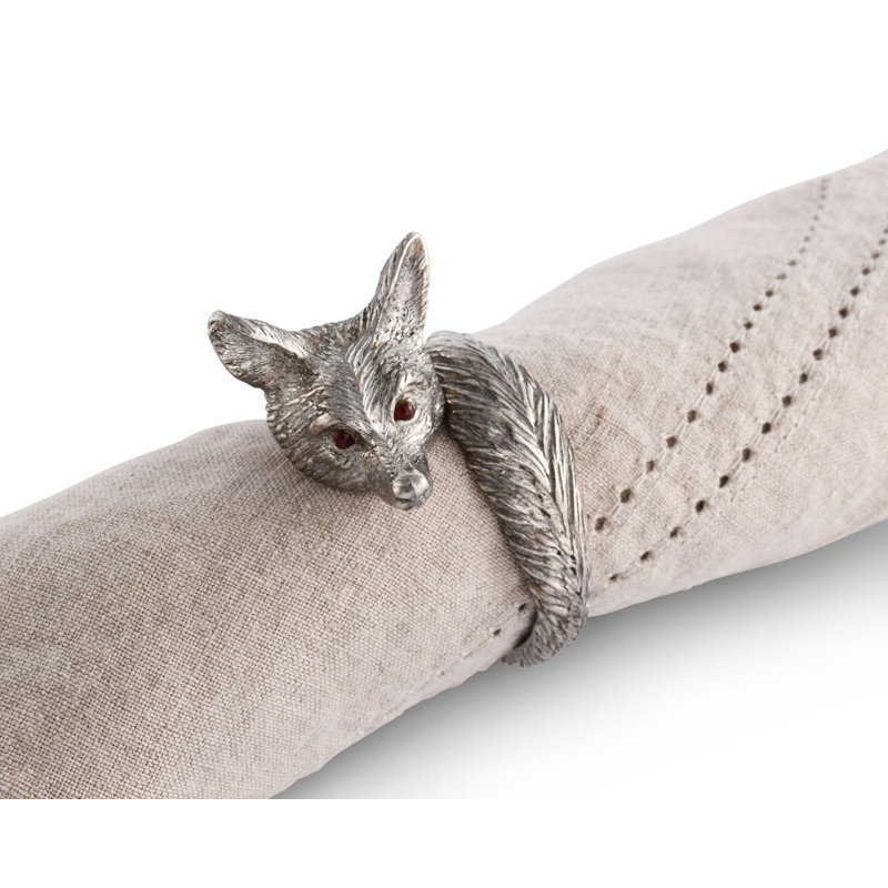 Morning Hunt Pewter Fox Napkin Ring