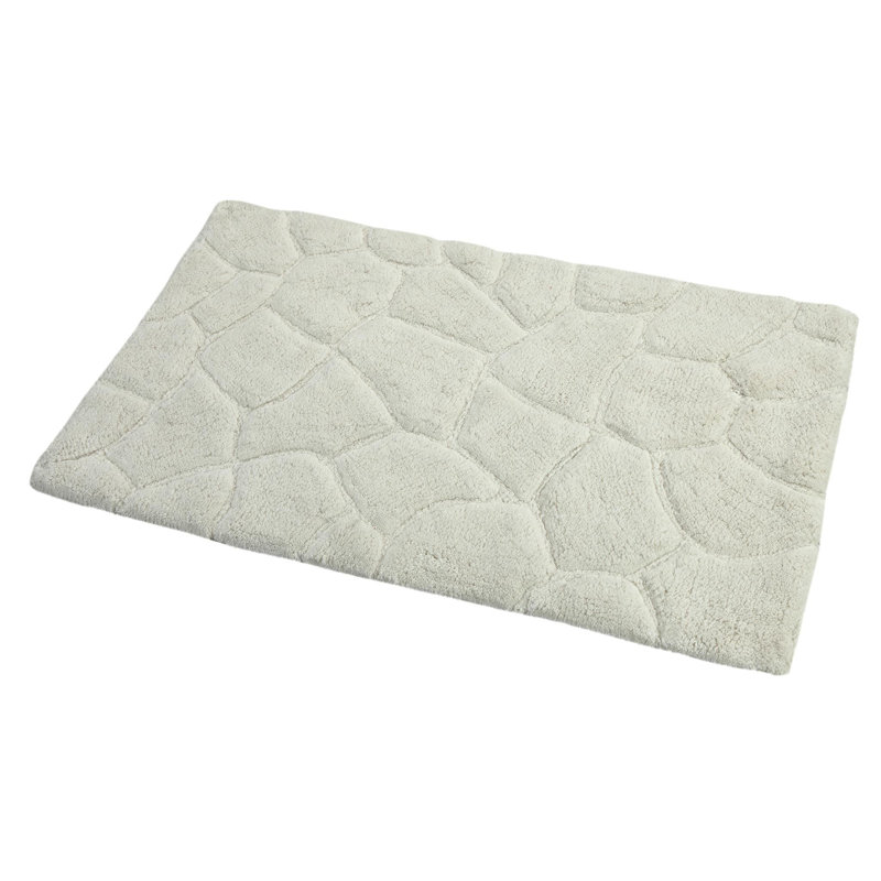 Troxell Cotton Blend Non-Slip Bath Rug, Ivory