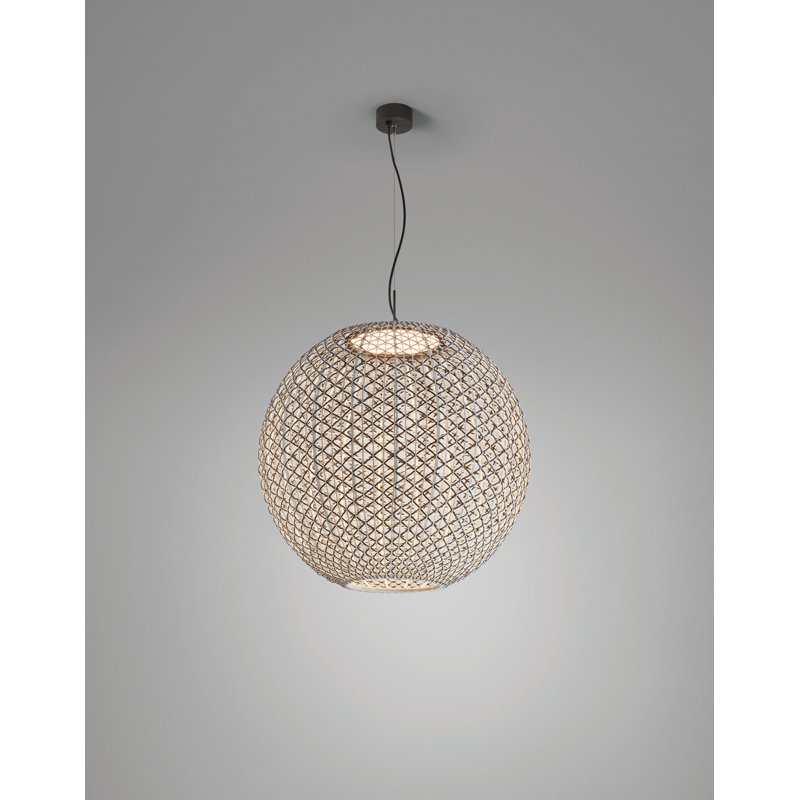 Luminaire suspendu sphère 1 lumière DEL Nans, Brun