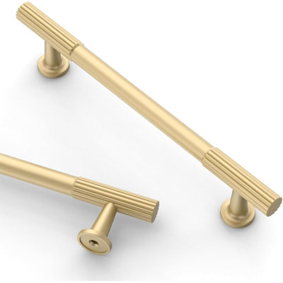 10 Pack 5 Inch(128mm) Brushed Gold Cabinet pulls Kitchen Cabinet Handles