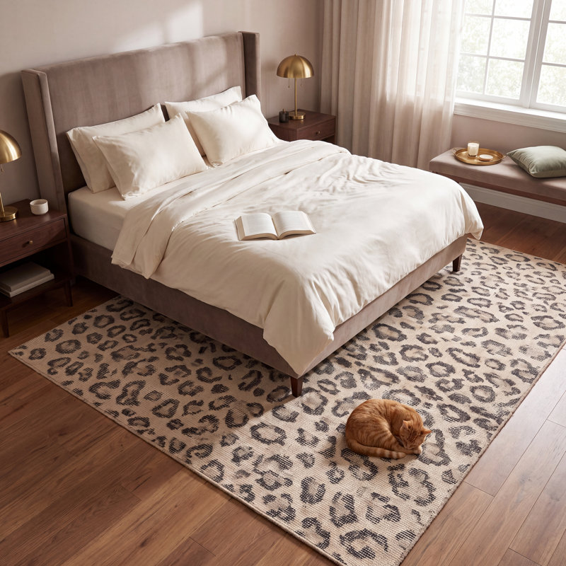 Tapis Snakeroot à motifs animaux, gris, beige et crème, antidérapant, à poils courts, pour l'intérieur et l'extérieur, adapté aux animaux de compagnie, salon, chambre, salle à manger, entrée, couloir, bureau, lavable