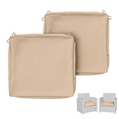 Housses de coussin d'extérieur pour chaise de salle à manger 17 x 16 x 2 (ensemble de 2 housses)