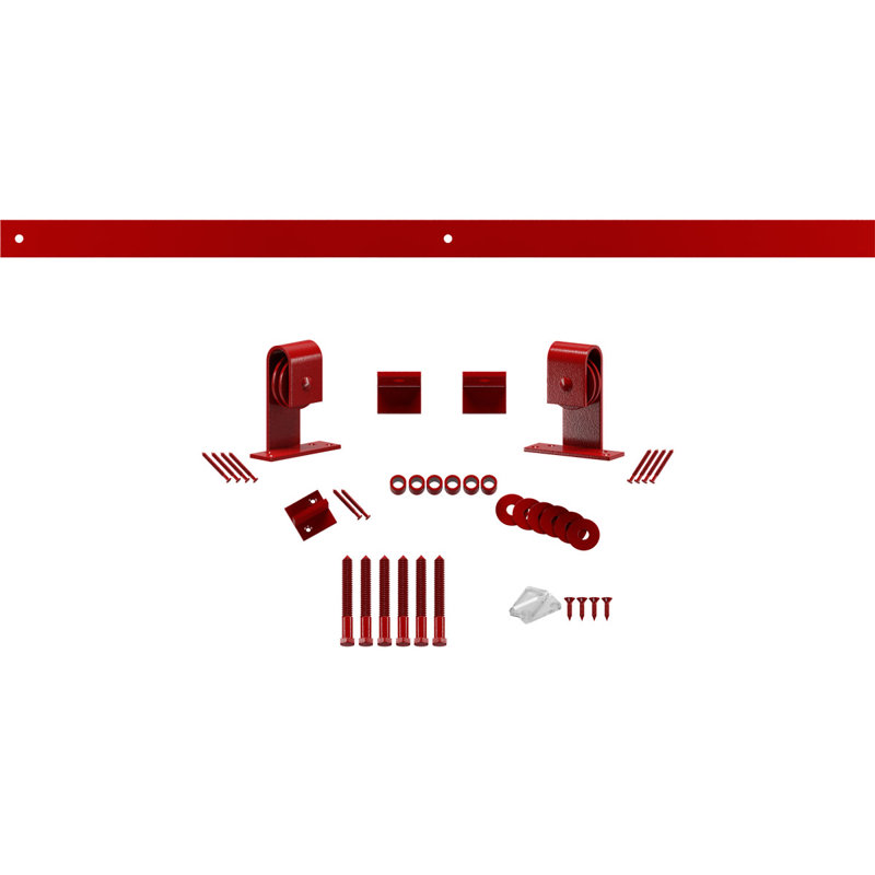 Ensemble de quincaillerie pour porte de grange standard Premium, Rouge Regal, 72 po