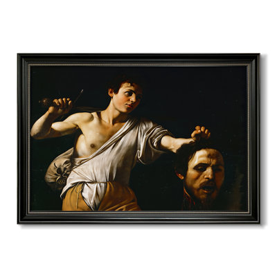 David avec la tête de Goliath (version de Vienne), v. 1607-Caravage - Toile avec cadre sur mesure