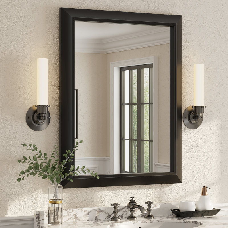Miroir mural Amara, Noir mat, 36 po x 28 po