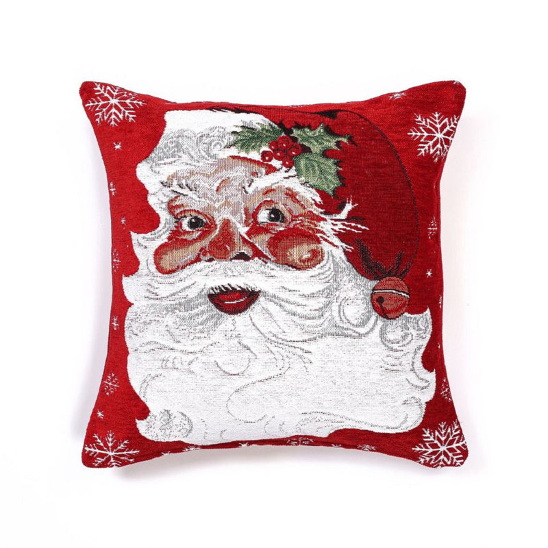 Solvay Cotton Patchwork Red Square Euro Cushion, 56 x 56