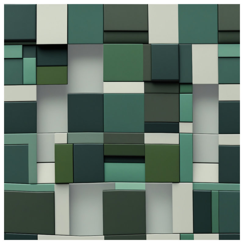 Housses de couette à blocs géométriques verts, Lit simple