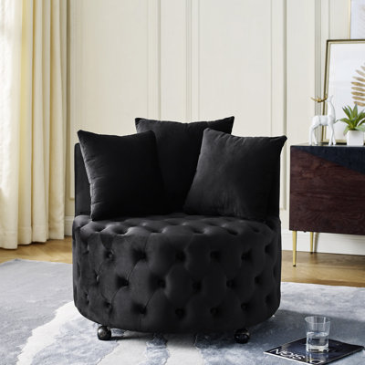 Fauteuil pivotant en velours rembourré pour le salon, fauteuil d'appoint, chaise de salon
