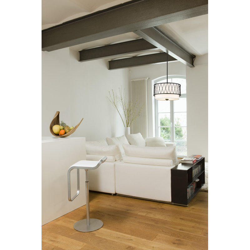 Luminaire suspendu 3 lumières Dalton, Noir mat