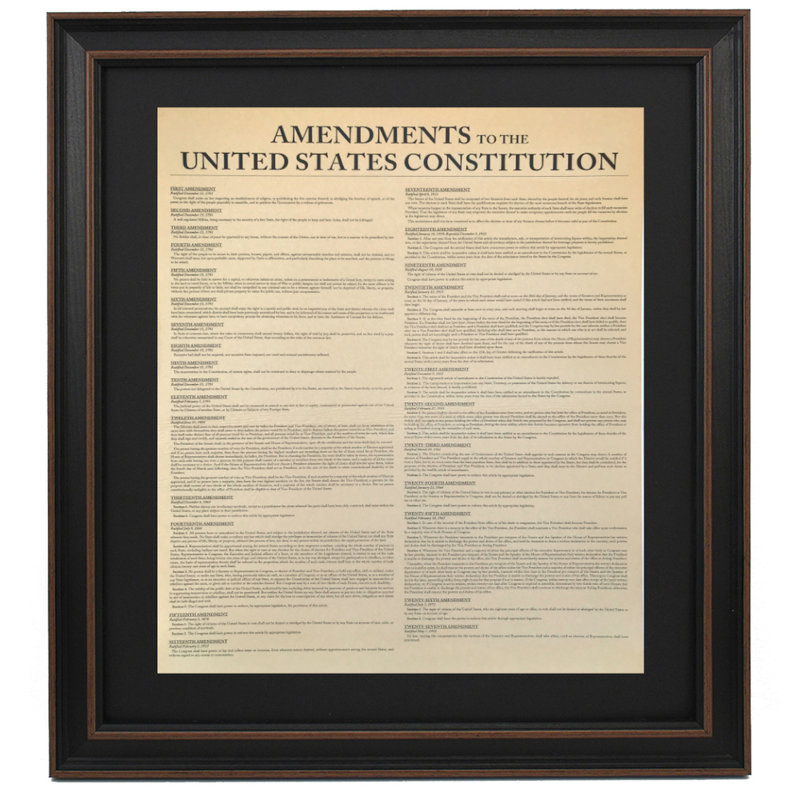 Reproduction d'affiche d'affiche de la Constitution des États-Unis - Reproduction d'art textuel sur cadre photo