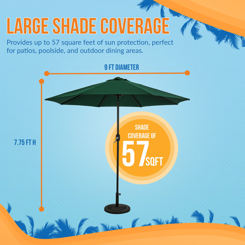 Stacia 108'' Octagonal Market Umbrella with Breez-Tex Canopy, Green