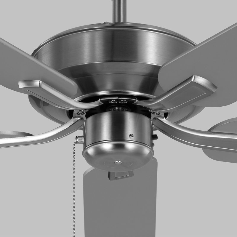Ventilateur de plafond 52 po, Argent / noyer d'Amérique, Acier brossé