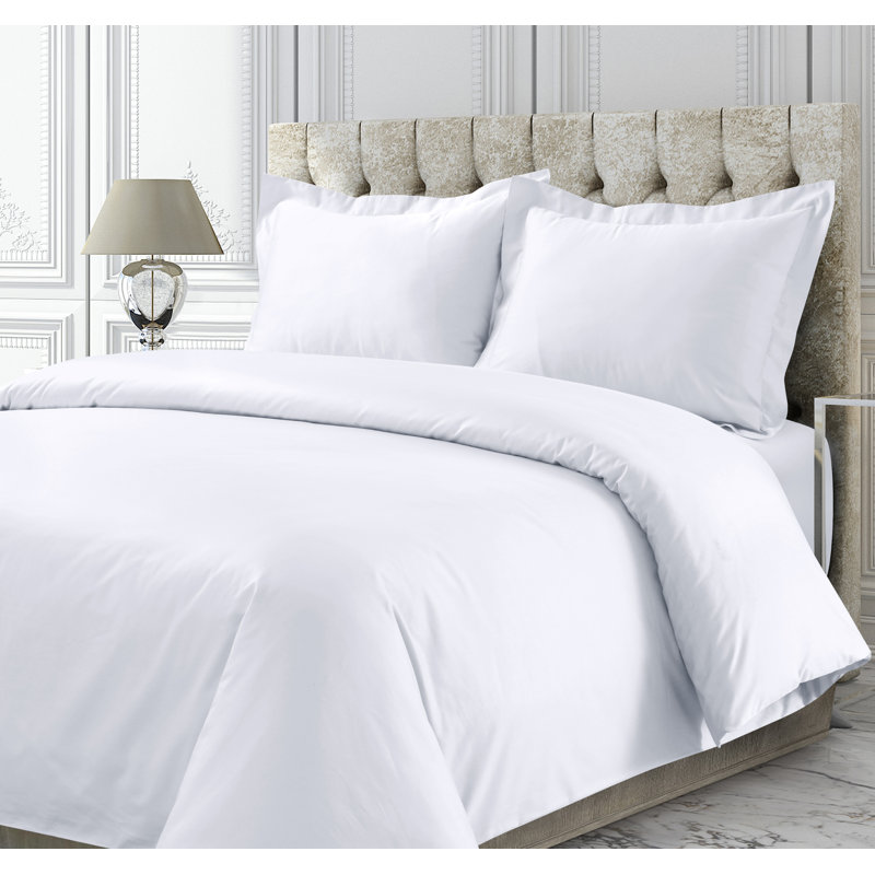 Cotton Sateen Duvet Cover, King, White