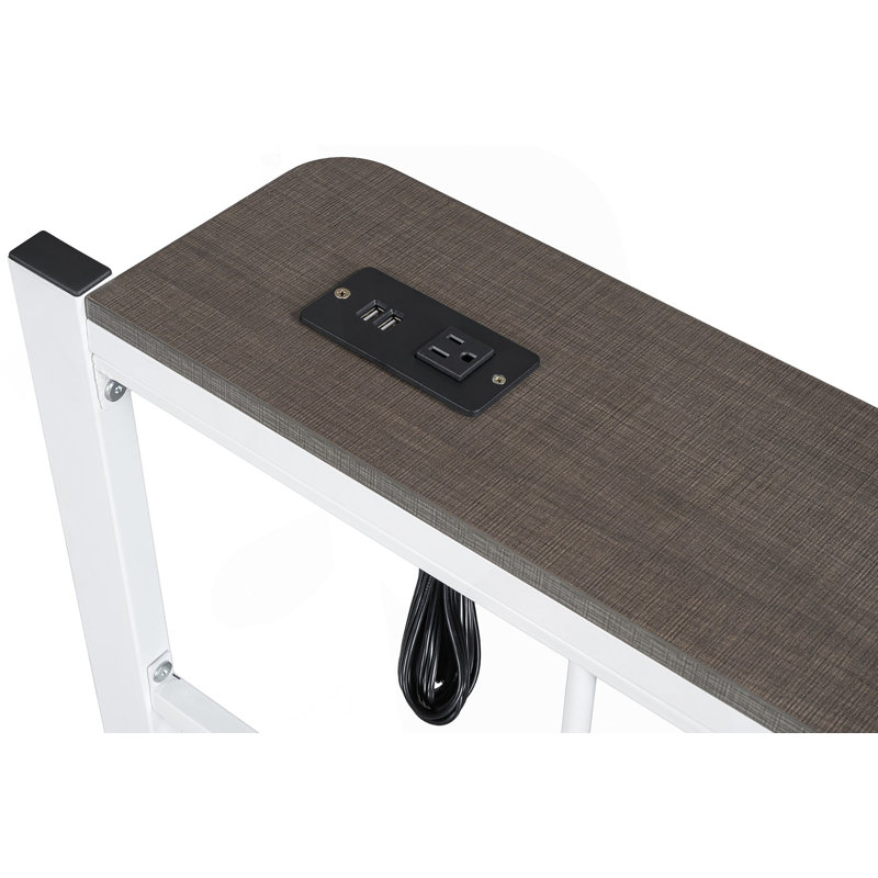 Lit en métal de conception contemporaine avec rangement sous le lit et prise USB sur la tête de lit, assurant fonctionnalité et style pour les chambres à coucher modernes