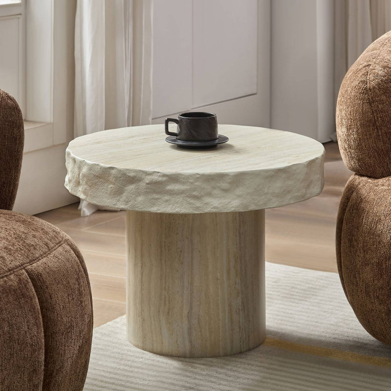Table basse ronde en fibre de verre