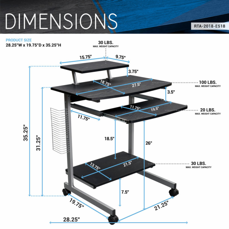 Hurrem Rectangle Computer Desk with Hutch, Espresso