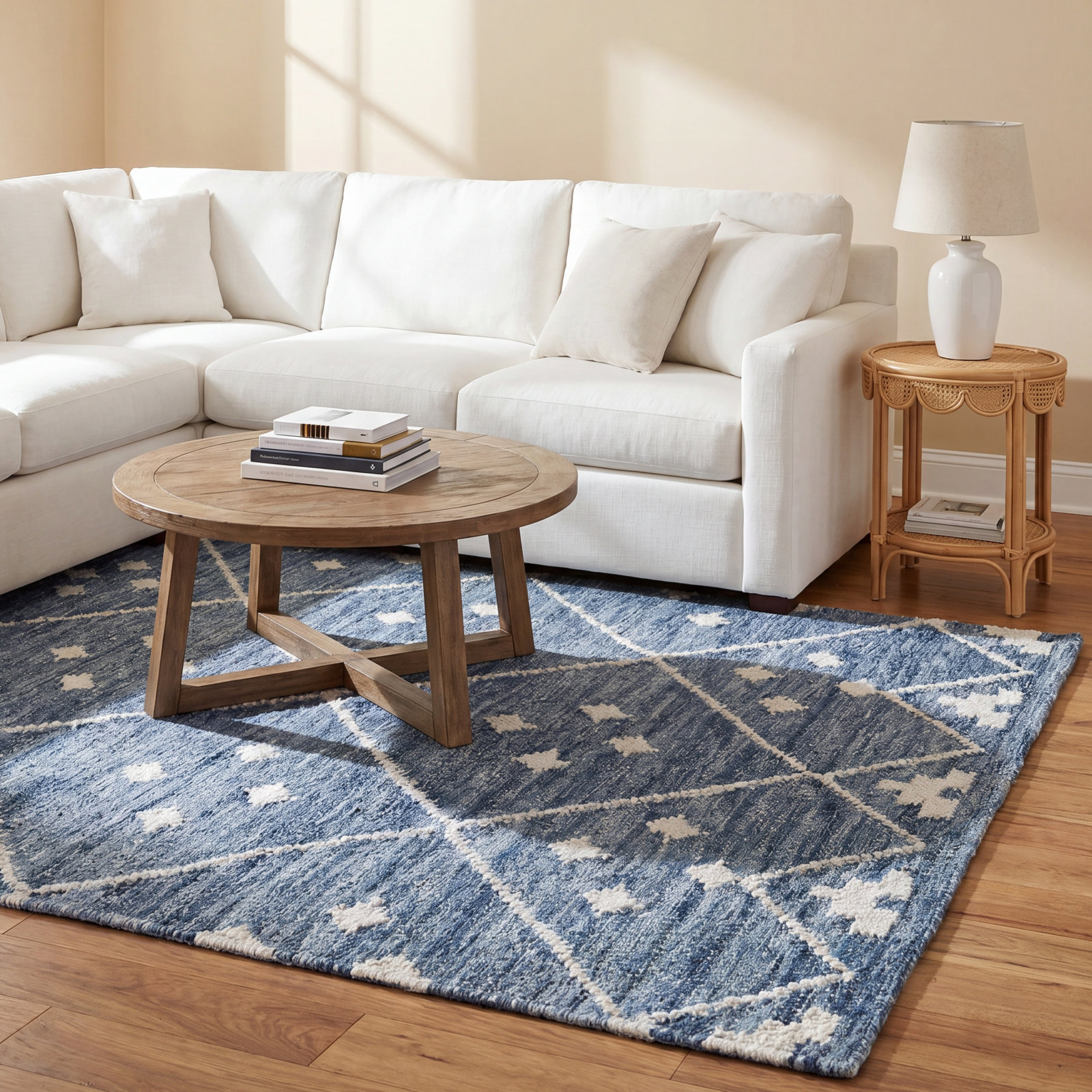 Kota Indigo Flatweave Geometric Wool Rug, Rectangle 2' x 3', Indigo