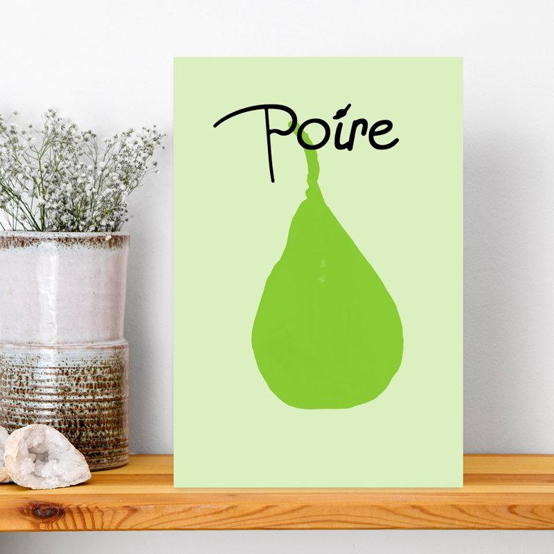 Art mural paysage minimaliste de poire verte minimaliste, H 18 po x l 12 po
