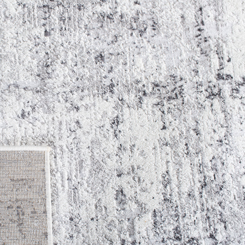 Tapis abstrait Grandview 700 Performance, Tapis de couloir 2 pi 2 po x 14 pi, Grey/Ivory