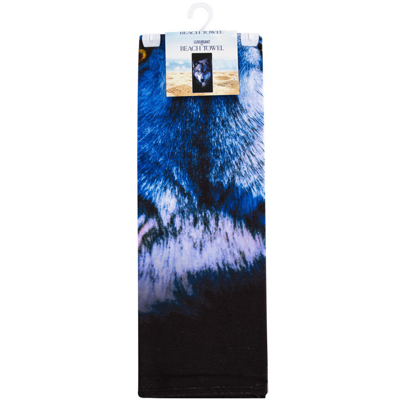 Serviette de plage Wolf Stare, 30 po x 60 po