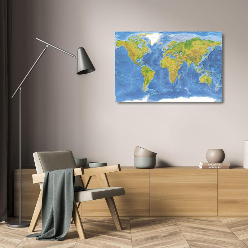 World Terrain Map, 16" H x 24" W