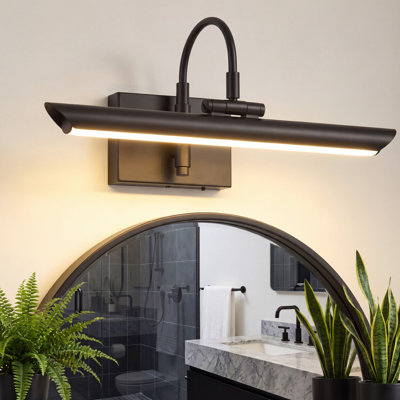 Éclairage pour meuble-lavabo rotatif en métal à DEL à intensité variable