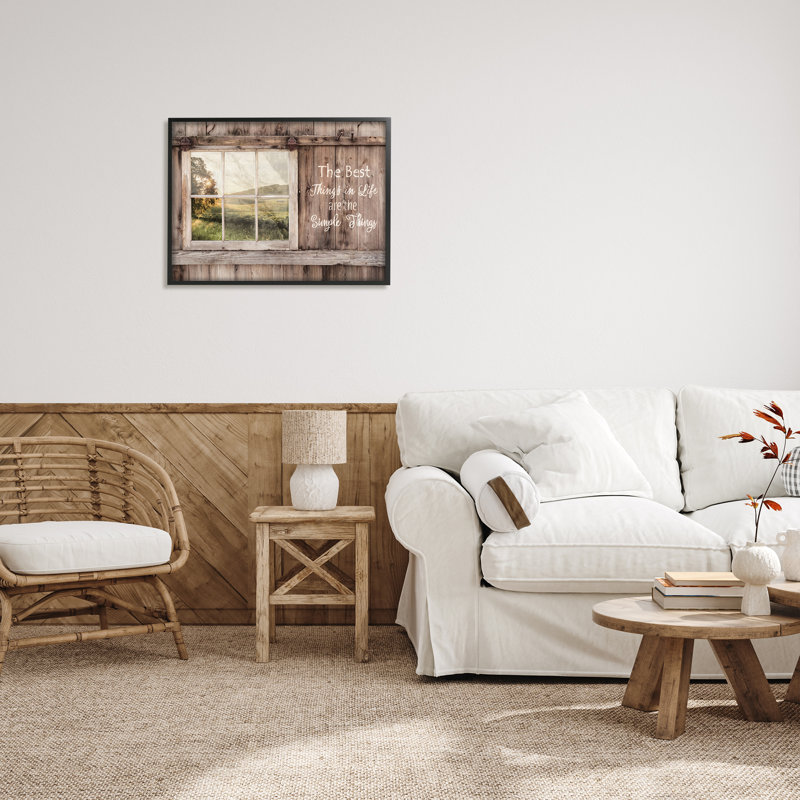 "Simple Things Rustic Barn Window", art texturé à giclée noire XXL par Lori Deiter, H 24 po x l 30 po x P 1,5 po