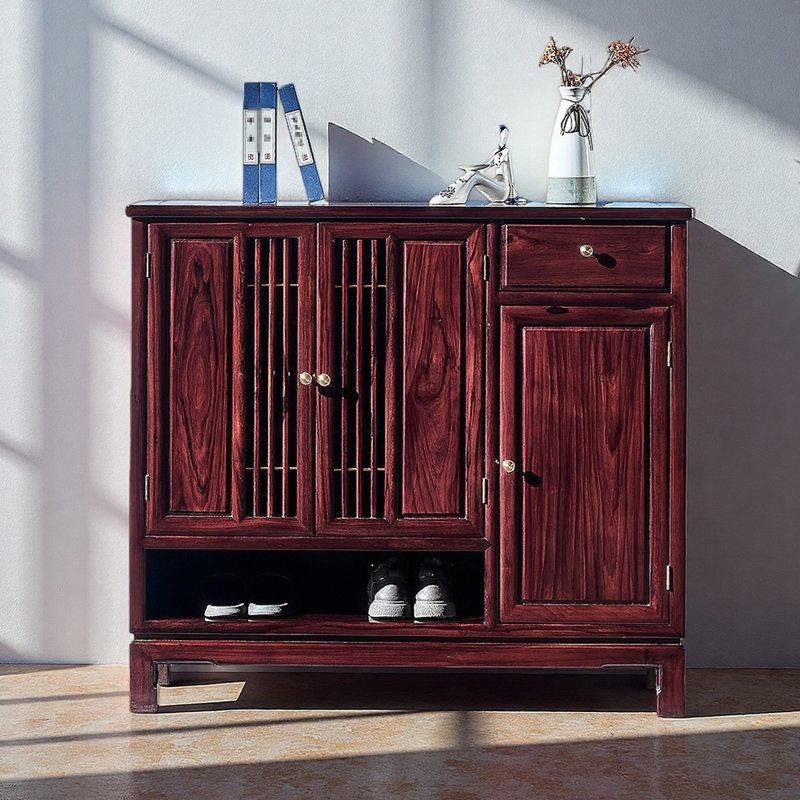 Solid wood home storage shoe cabinet