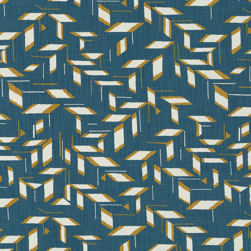 Block Shapes 100% Cotton Fabric, Jade