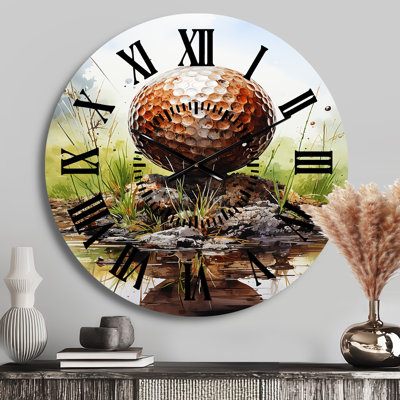 Minimalism Golf Ball II - Sports Black Face Wall Clock