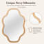 Miroir mural en bois massif en forme de nuage, finition naturelle