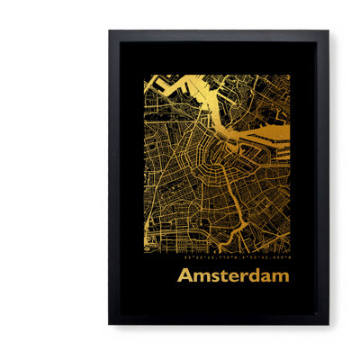 Amsterdam Map - Single Picture Frame Print