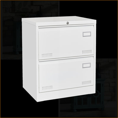 Filing Cabinet 3-Drawer Lateral Locking, Snow White Fits Legal/Letter/A4/F4 | Metal | Office