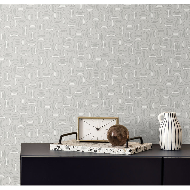 Non-Pasted Geometric Wallpaper Roll, Heather