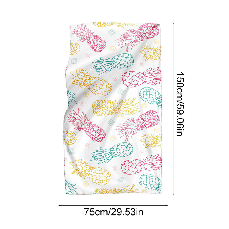 Grande serviette de bain rectangulaire en microfibre double face en velours 59x29.5in, E