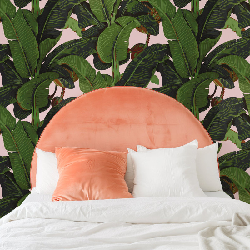 Aada Pink Banana Leaves Wallpaper