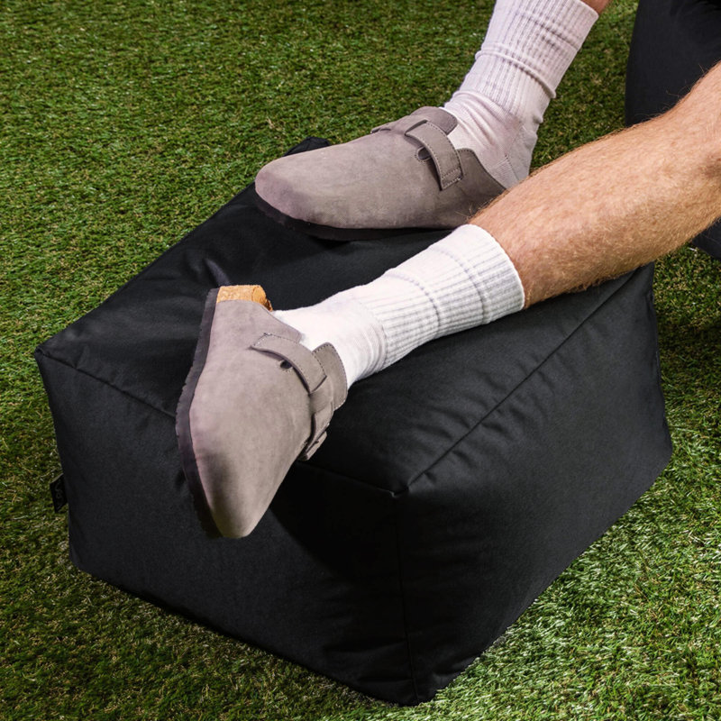 Veeva Indoor Outdoor  Pouffe, 38cm, Black