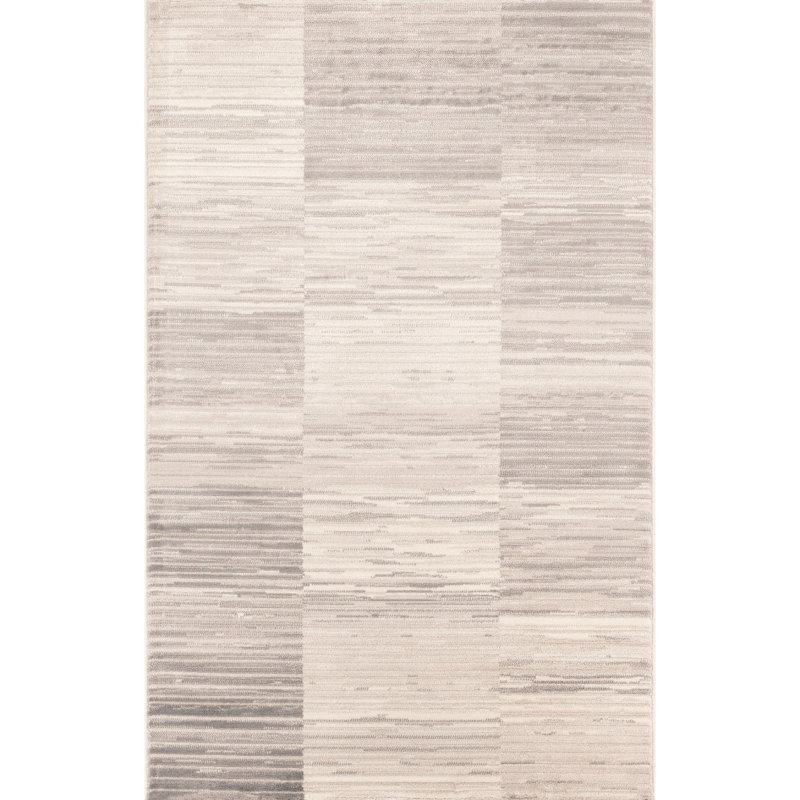 Tapis gris / beige / brun en polypropylène tissé à la machine Emblyn, Rectangle 2 pi 7 po x 4 pi 11 po