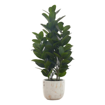 31" Artificial Garcinia Tree With White Cement Pot