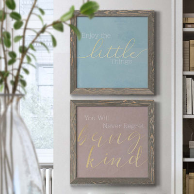 Enjoy the Little Things - 2 pièces d'art textuel sur toile